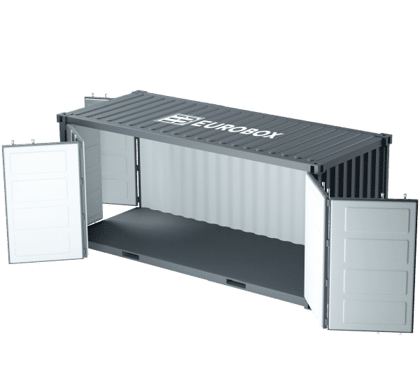 Container 20 pieds open side gris Eurobox