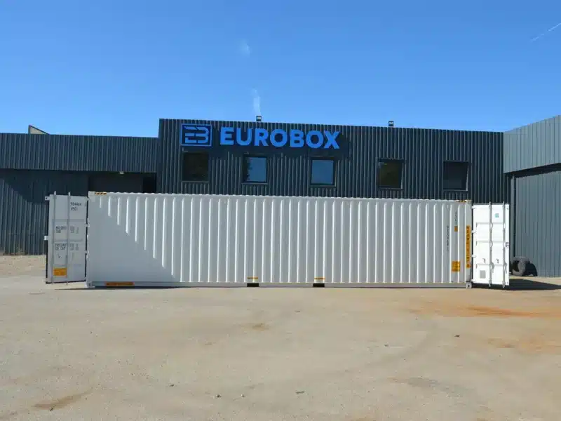 Eurobox vendeur de conteneur double porte 40 pieds neuf, container Blanc double porte 12 mètres de long