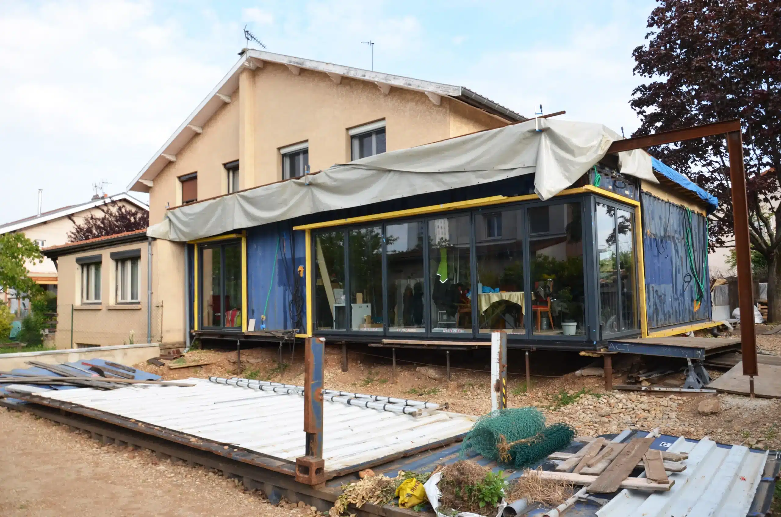 Extension de maison en conteneur pour particulier, Container aménagé en maison transformation Eurobox
