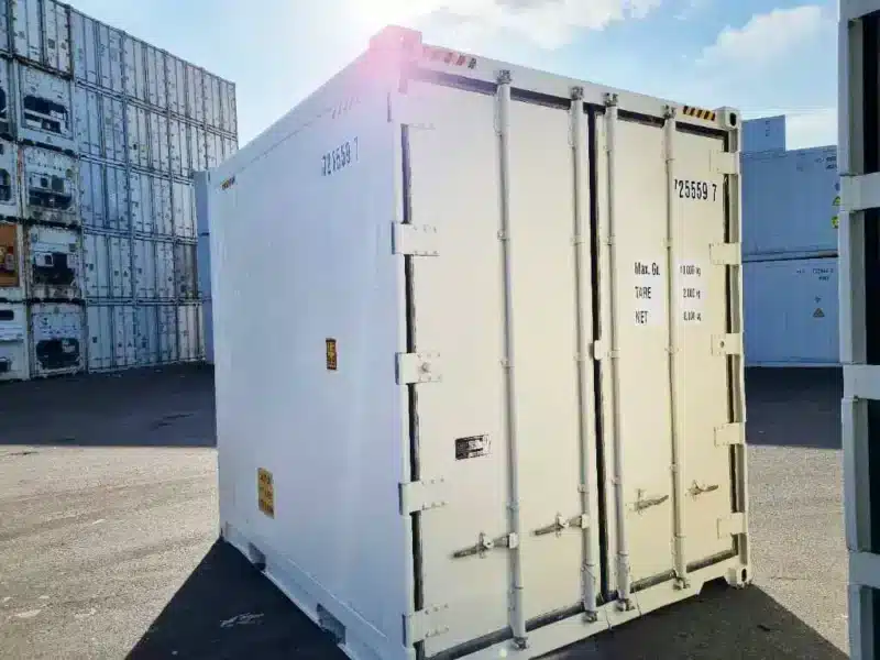 Petit container reefer 10pieds, container maritime frigorifique blanc d'occasion