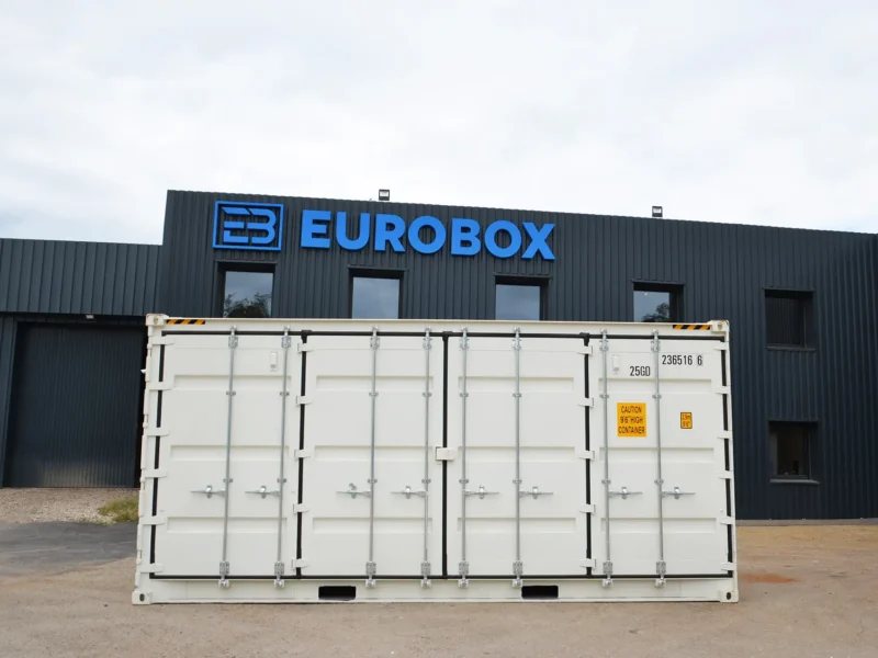 Container open side high cube, acheter un conteneur neuf blanc avec Eurobox