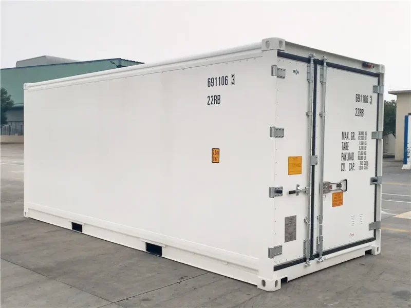 Conteneur Blanc reefer 20pieds à la vente sur Lyon par Eurobox, professionnel du container vente achat et location