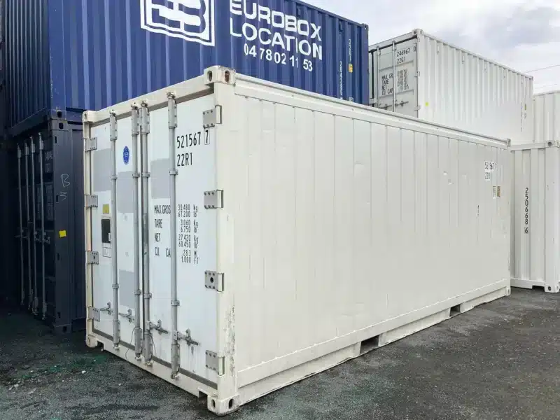 Conteneur d'occasion frigorifique 20pieds extérieur, container de second vie à acheter